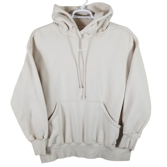 Nike Other - Nike Solo Central Swoosh Fleece Hoodie‎ Men Sz L Oatmeal Oversize DA0315-141